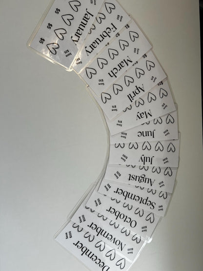 Cash Cow 12 Months of Savings Challenge Bundle for Cash Stuffing, A6 Budget Binder, Set of 12 Laminated Mini Savings Challenge Trackers