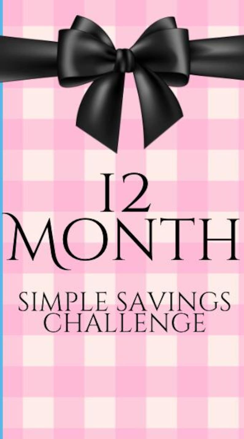 12 Months of Savings Challenge Inserts for Cash Stuffing, Size Fits A6 Budget Binder, Set of 12 Laminated Mini Savings Challenge Trackers