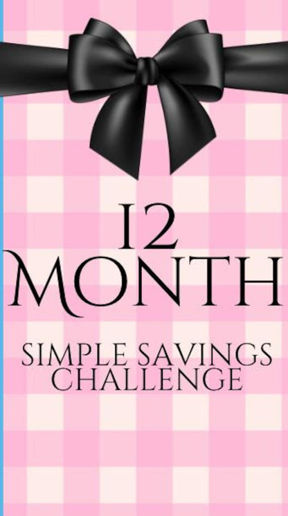 12 Months of Savings Challenge Inserts for Cash Stuffing, Size Fits A6 Budget Binder, Set of 12 Laminated Mini Savings Challenge Trackers