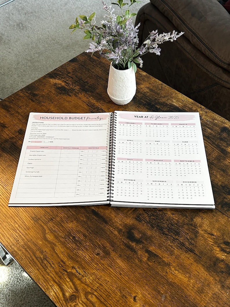 Budget Planner for Financial Organization, Monthly Expense Tracker & Savings Goals Journal Undated Money Management Workbook, Yearly Budget