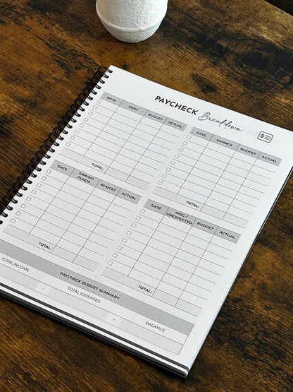 Budget Planner Book for Financial Organization, Monthly Expense Tracker & Savings Goals Journal Undated Money Management Workbook