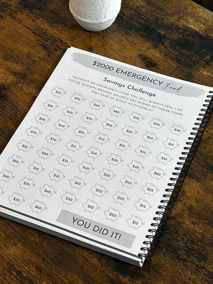 Budget Planner Book for Financial Organization, Monthly Expense Tracker & Savings Goals Journal Undated Money Management Workbook