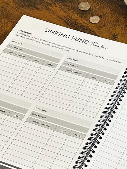 Budget Planner Book for Financial Organization, Monthly Expense Tracker & Savings Goals Journal Undated Money Management Workbook