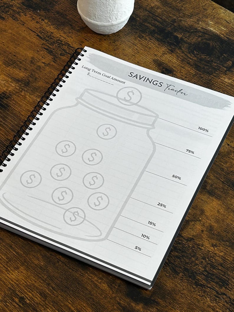 Budget Planner Book for Financial Organization, Monthly Expense Tracker & Savings Goals Journal Undated Money Management Workbook