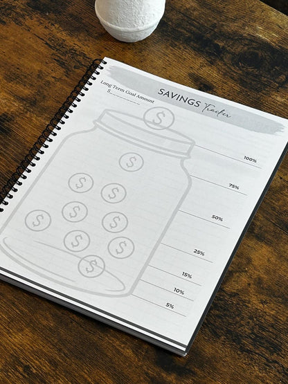 Budget Planner Book for Financial Organization, Monthly Expense Tracker & Savings Goals Journal Undated Money Management Workbook