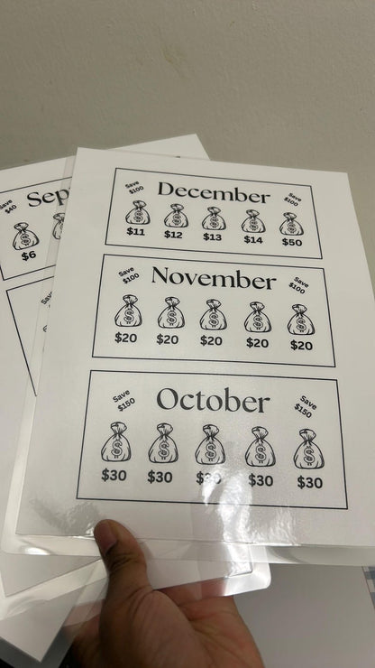 Black Tie Savings Challenge for Men Bundle for Cash Stuffing, A6 Budget Binder, Set of 12 Laminated Mini Savings Challenge Trackers