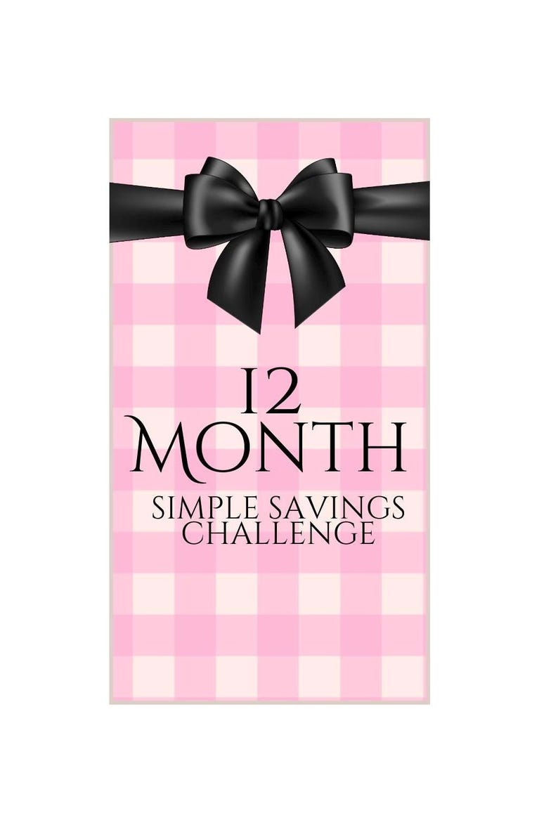 Black Bow, 12 Months of Savings Challenge Bundle for Cash Stuffing, A6 Budget Binder, Set of 12 Laminated Mini Savings Challenge Trackers