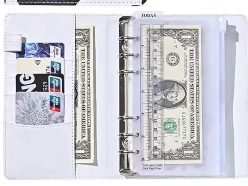 Cow Print Budget Journal Binder with 8 Envelopes A6 Size, for Cash Stuffing and Budgeting